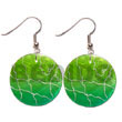 35mm round green capiz  w/  handpainted