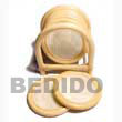 capiz glass coaster w/ rattan casing