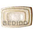 3 pc. set rectangular capiz plate set w/ brass