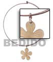 nickel free silver hoop ring - hammer shell flower pendant