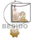 nickel free silver hoop ring - MOP flower