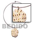 nickel free silver hoop ring - scallop cunos shell pendant