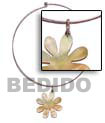 nickel free silver hoop ring - 8 petals mop shell flower pendant