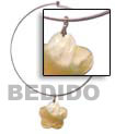 nickel free silver hoop ring - 5 petals mop shell flower pendant