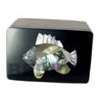 inlaid fish design wooden jewelry box