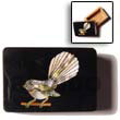 inlaid bird fan tail design jewelry box