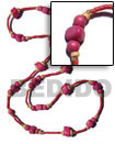 pink wood beads in 2-3mm red coco heishe