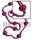 4-5mm pink coco square cut w/ wood beads