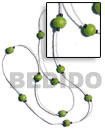 single row white glass beads w/ wood beads