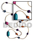 single row yellow gold glass beads w/ asstd.