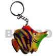 fish hand paintings wooden key chains