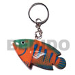 Handmade fish hand paintings wooden key chains Key chains