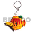fish hand paintings wooden key chains