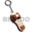 wooden beach sandals keychain