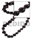 black kukui nuts ribbon lei ( lumbang -