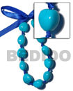 wooden imitation kukui nut  choker / bright