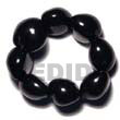 elastic 8 pcs. black kukui nuts bracelet