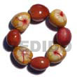 elastic 8 pcs. wooden imitation kukui nuts
