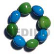 Handmade elastic 8 pcs. wooden imitation kukui nuts Wooden Imitation Kukui Nuts