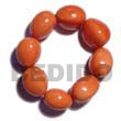 Handmade elastic 8 pcs. wooden imitation kukui nuts Wooden Imitation Kukui Nuts