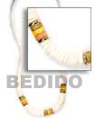 wood bangles graduated white shell necklaces Shell Necklace