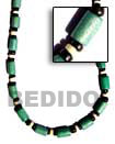 Handmade green wood tube necklace Natural Necklace