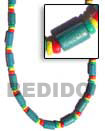 Handmade green wood tube necklace Natural Necklace