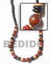 natural black with wood beads necklace