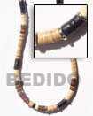 Handmade 4-5 mm coco heishe w/ metal necklace Natural Necklace