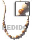 Handmade 2-3 mm coco heishe bleach w/ bayong necklace