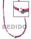 Handmade 2-3 mm coco pukalet w/ printed ball necklace