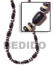 buri black tube w/ beads necklace