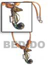 sea horse pendant w/ inlay amber necklace