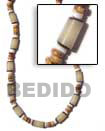 Handmade white buri tube w/ white shell necklace Natural Necklace