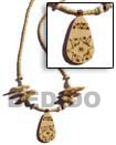 2-3 mm heishe with burning pendant necklace