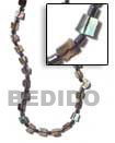 wood bangles square cut paua hematite necklace Natural Necklace