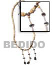 Handmade 3 tassel black pin necklace Natural Necklace