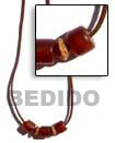 Handmade leather thong w/ horn amber design necklace Leather Cord Necklace
