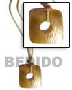 Handmade leather thong w/ square cut hammer shell necklace Leather Cord Necklace