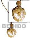 Handmade leather thong natural flower shell necklace Leather Cord Necklace