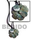 Handmade leather thong natural flower shell necklace Leather Cord Necklace