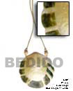 Handmade leather thong w/ mother of pearl pendant necklace Leather Cord Necklace
