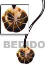 leather thong w/ black lip shell pendant necklace