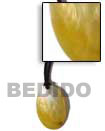 leather thong w/ oval mop shell pendant necklace