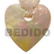 Handmade heart MOP w/ large hole 50mm pendants Shell Pendant