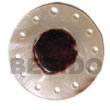 wood bangles round hammershell w/ skin  and multi-holes pendants Shell Pendant