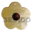 Handmade scallop MOP flower w/ cowrie shell nectar 45mm Shell Pendant