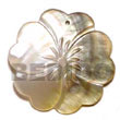 Handmade black lip 5 heart petals w/ groove 35mm Shell Pendant
