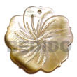 Handmade blacklip 5 petals flower w/ groove 35mm pendants Shell Pendant
