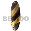 wood bangles thin elongated oval  zebra black lip w/ Shell Pendant